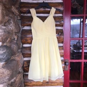 Azazie pale yellow corset mini dress. 🌻 size 0